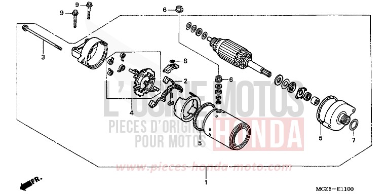 ANLASSER von Hornet 900 DARKNESS BLACK METALLIC (NH463) von 2005